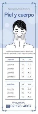 Ilustración azul claro simple skincare banner vertical