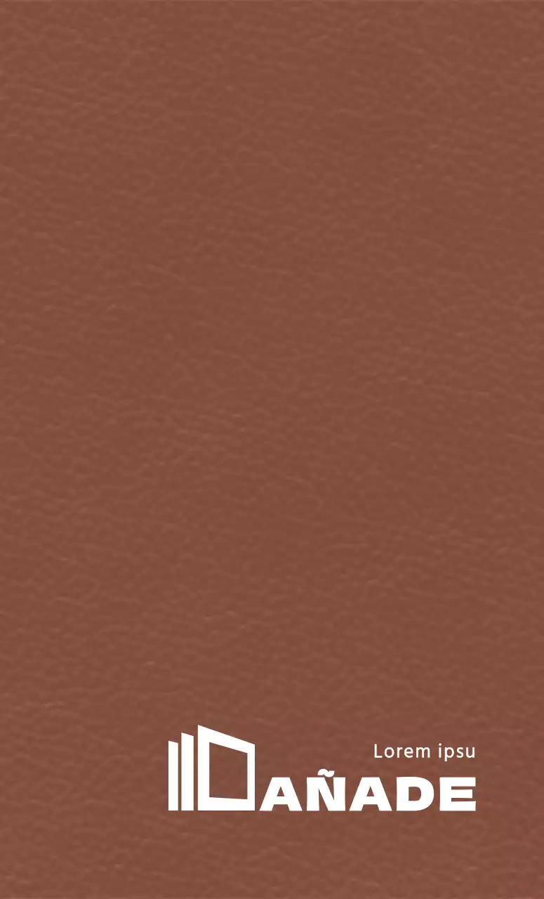 Pieza promocional corporativa conceptual con símbolo de logotipo en forma de ordenadas capas de papel