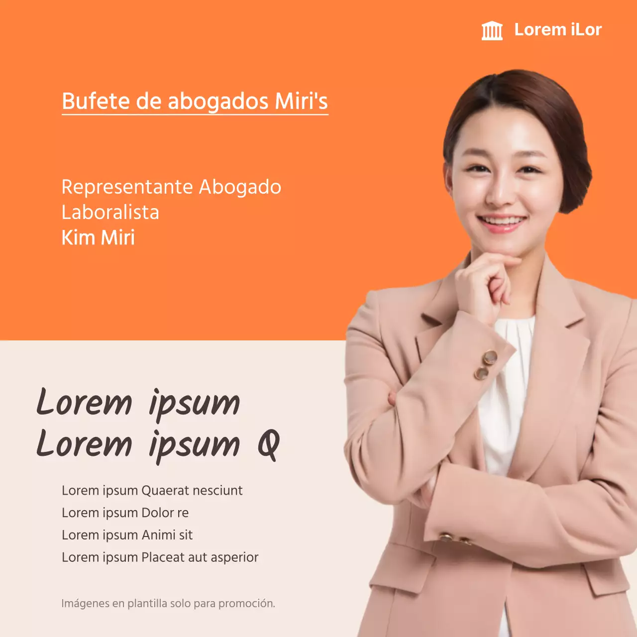 Tarjeta beige-naranja de asesoramiento jurídicoNoticias