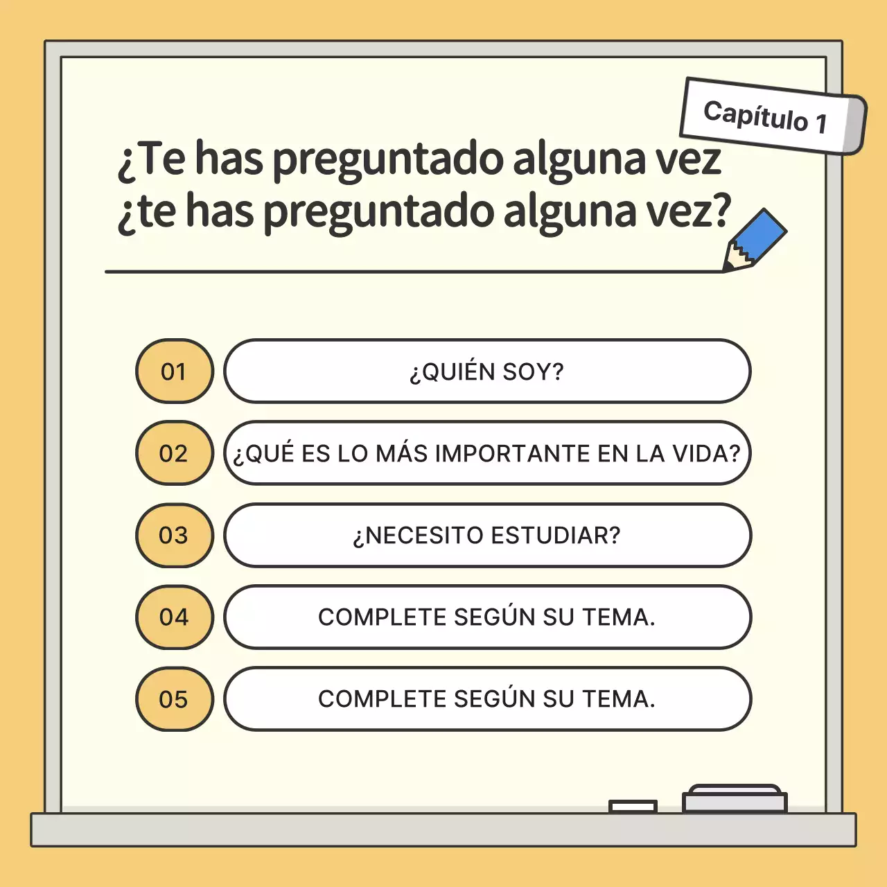 Conferencia de humanidades con ilustración de pizarra de estudiantes en amarillo y azul