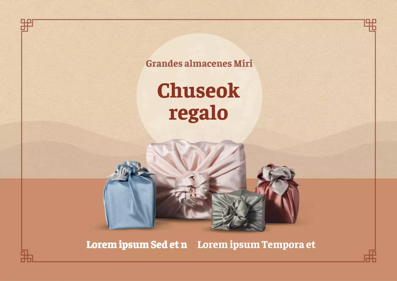 Póster horizontal de Chuseok en tonos apagados