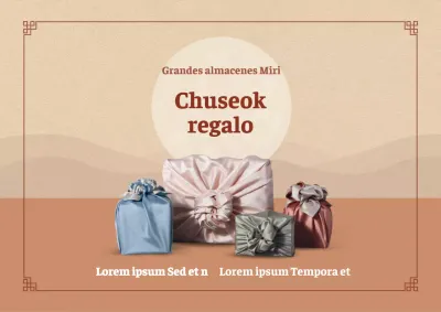 Póster horizontal de Chuseok en tonos apagados