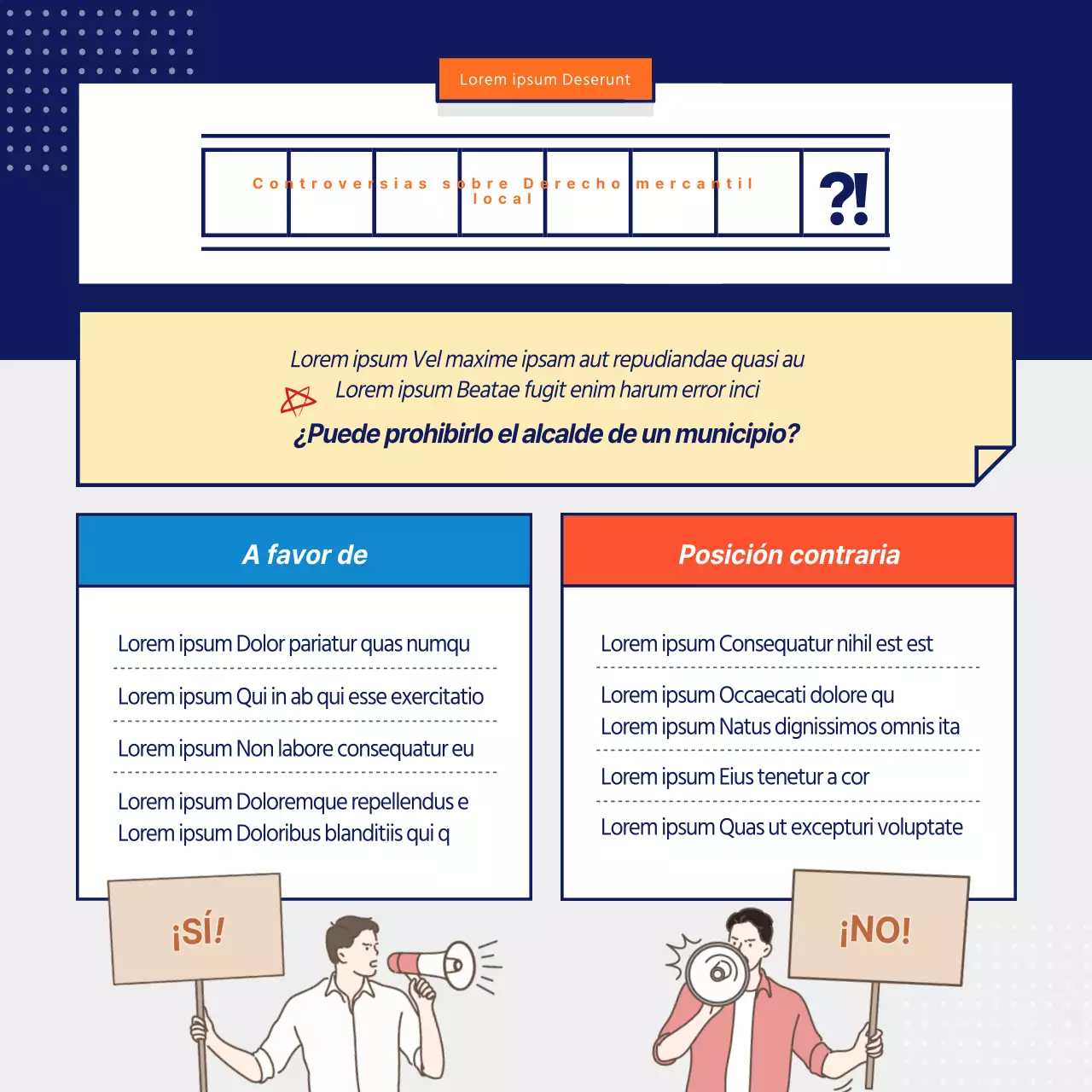 Diseño azul marino y gris de información sobre la ley de zonificación y promoción inmobiliaria