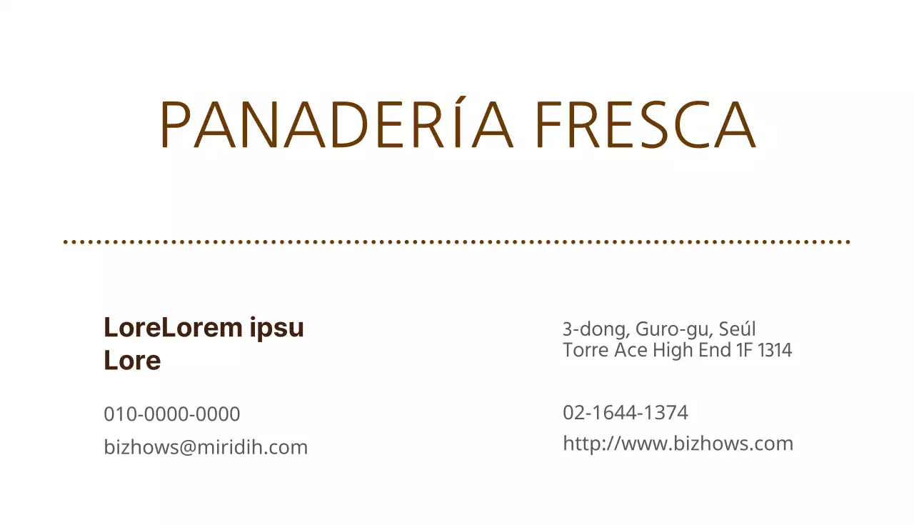 Tarjetas de visita de panadería