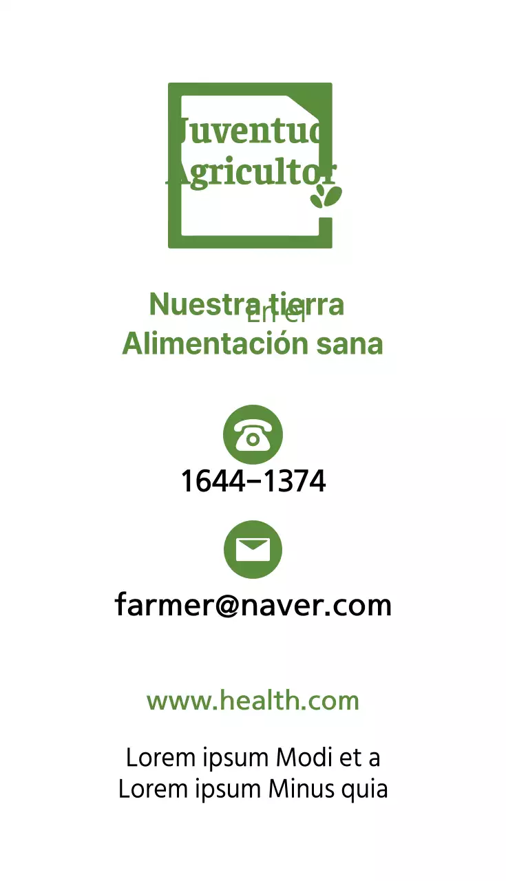 Tarjetas de visita agrícolas