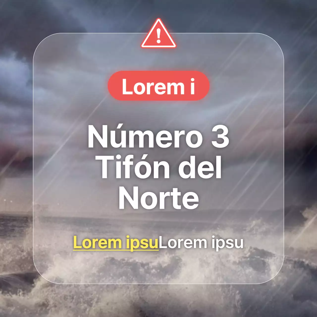 Anuncio de tifón sencillo y audaz