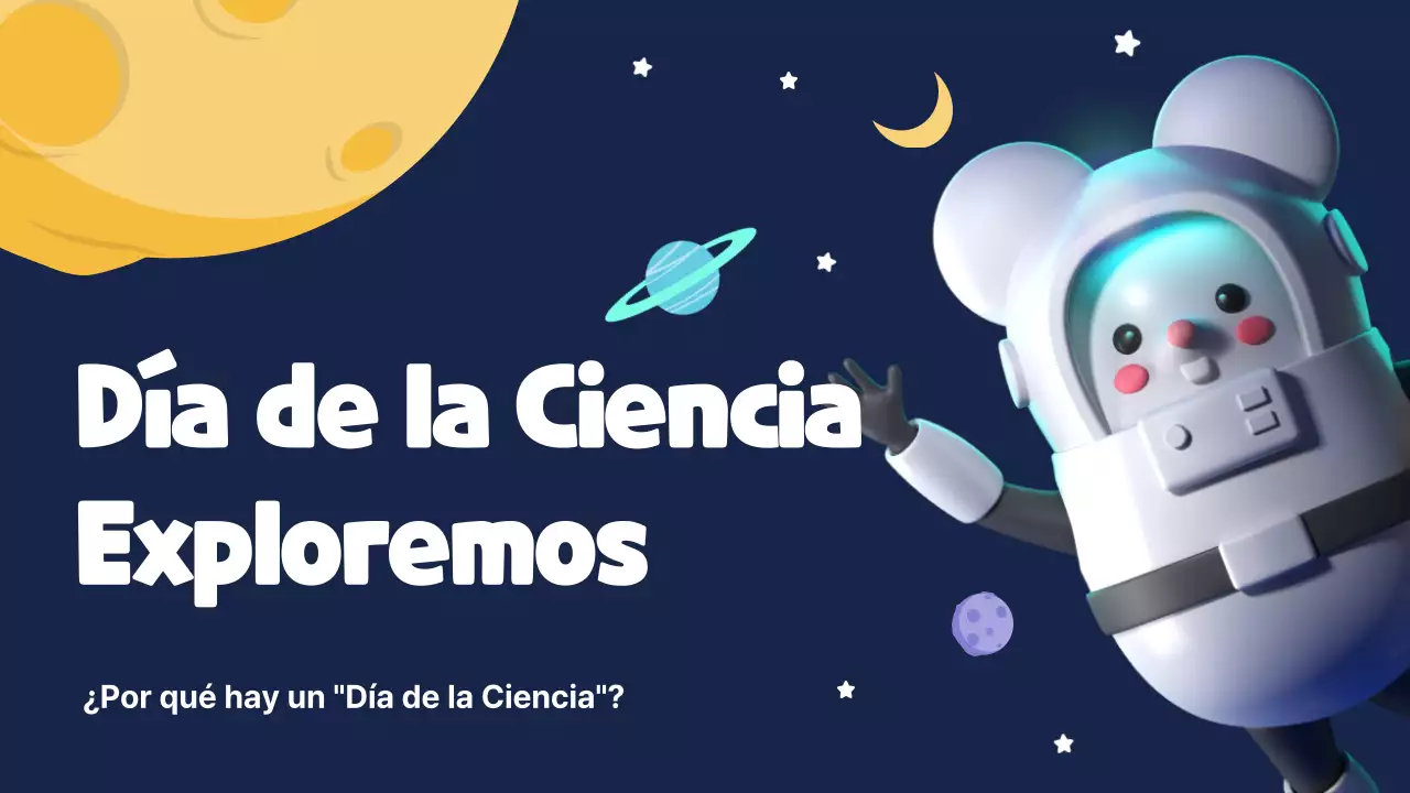 Bonito día de la ciencia con un fondo de cielo nocturno cósmico