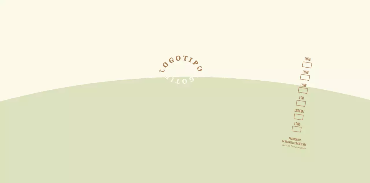 Logotipo de concepto sencillo en verde claro y amarillo claro para una cafetería