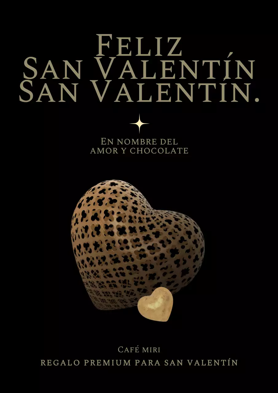 Día de San Valentín con fondo negro y concepto de corazón dorado en 3D