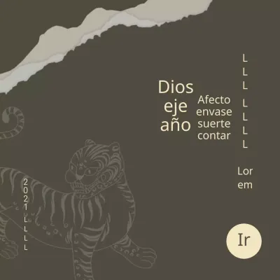 Franqueo tradicional del Día de Año Nuevo del Tigre con fondo oscuro