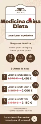 Estilo sencillo en amarillo y marrón Lista de precios del programa dietético de medicina china