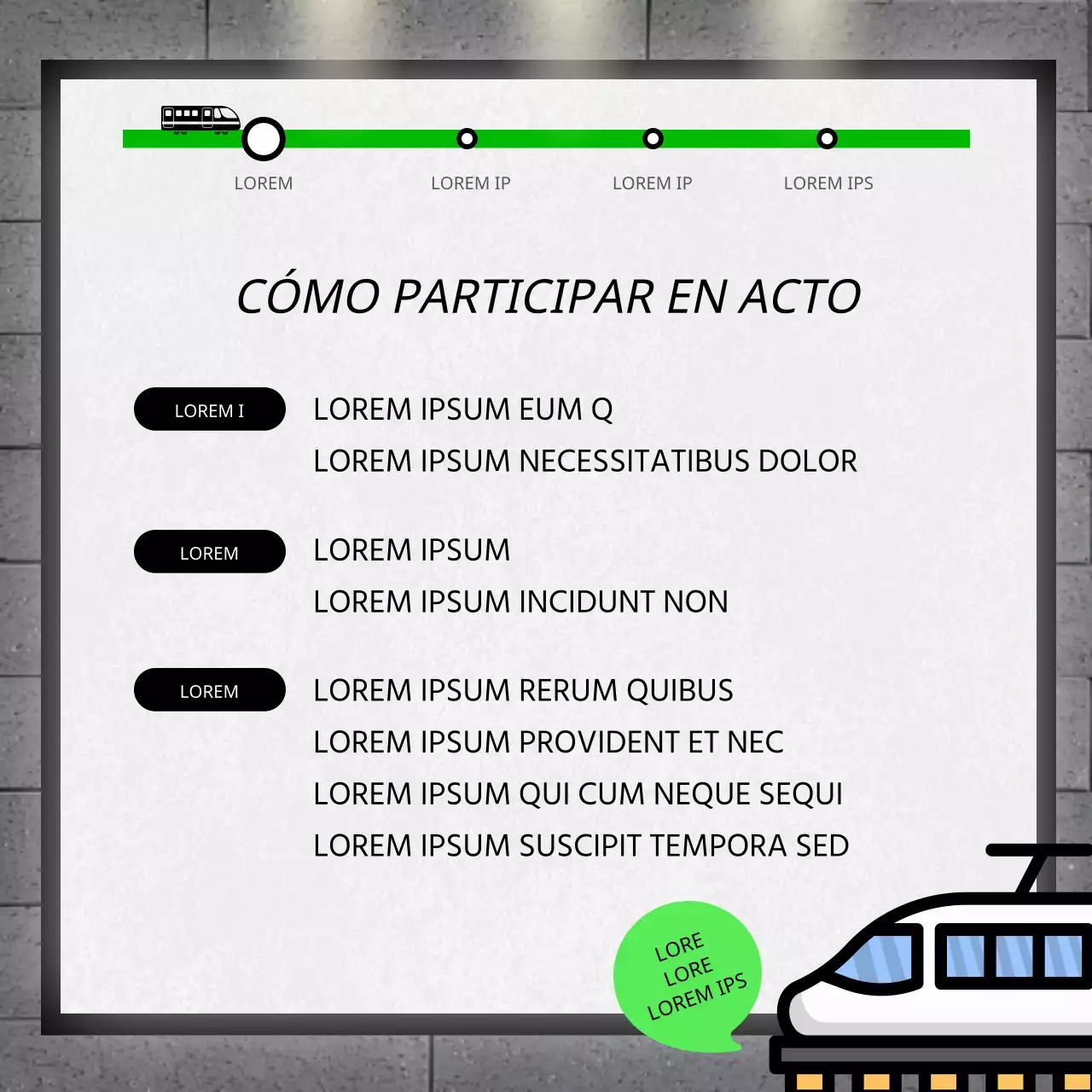Evento fotográfico de anuncios de metro con concepto de valla verde