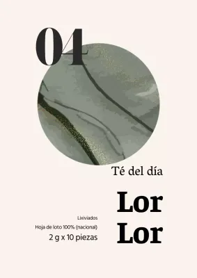 Diseño sencillo de etiqueta de bolsita de té verde en beige