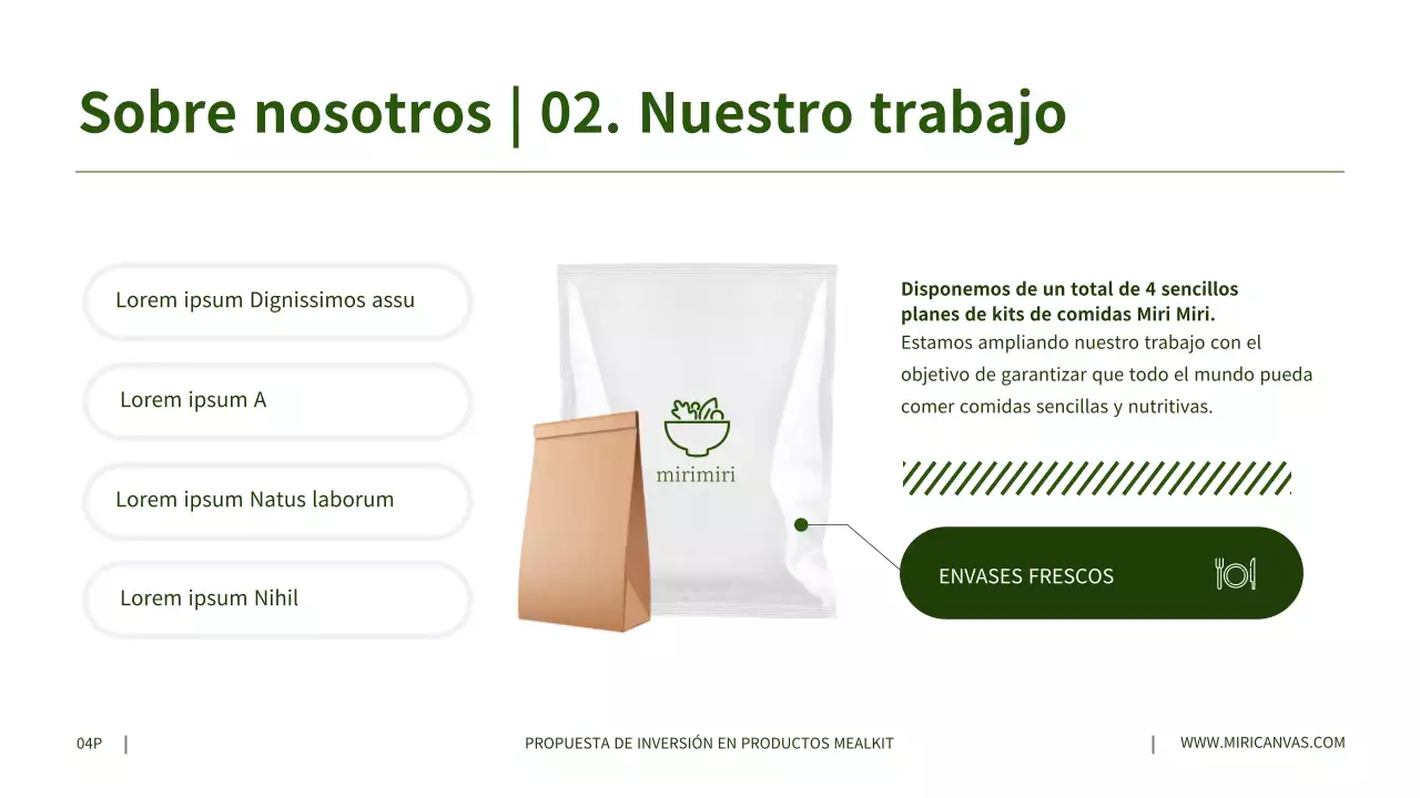 Propuestas de inversión para productos de leche gris en verde