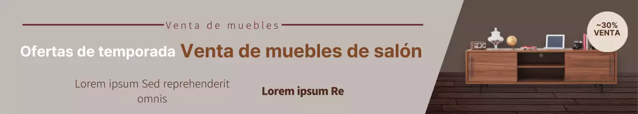 La fotografía marrón destaca la promoción de un evento sobre el interiorismo de muebles