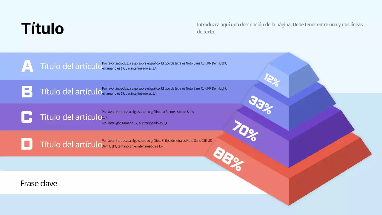 Infografía piramidal limpia y colorida