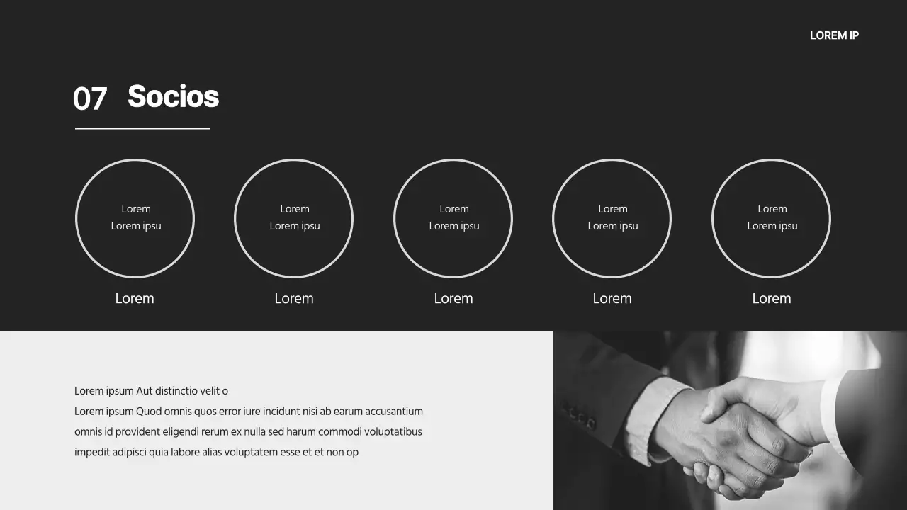 Un sencillo perfil de empresa en blanco y negro