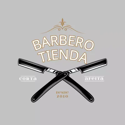 Letrero de barbería de estilo vintage en gris