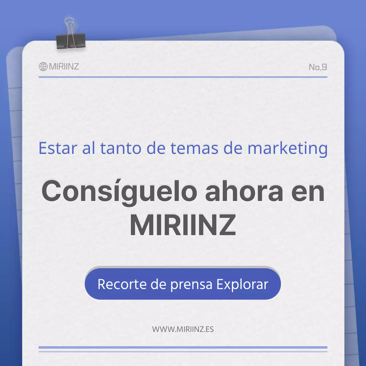 Tarjeta con textura de papel en azul y grisConcept NewsClipping