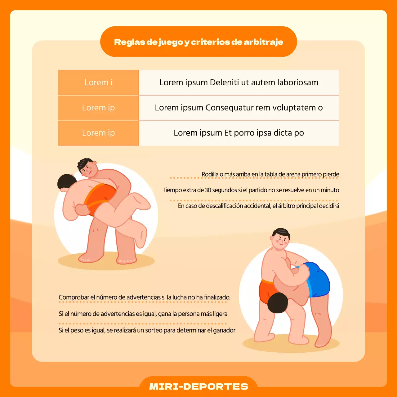 Sobre el concepto de lucha libre ilustrado en naranja