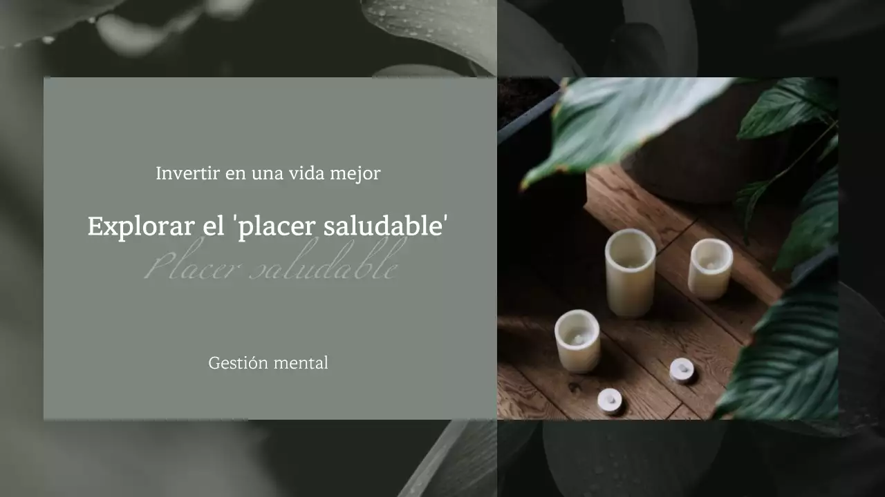 Imagen gris-verde resaltada Placer saludable Información sobre salud mental