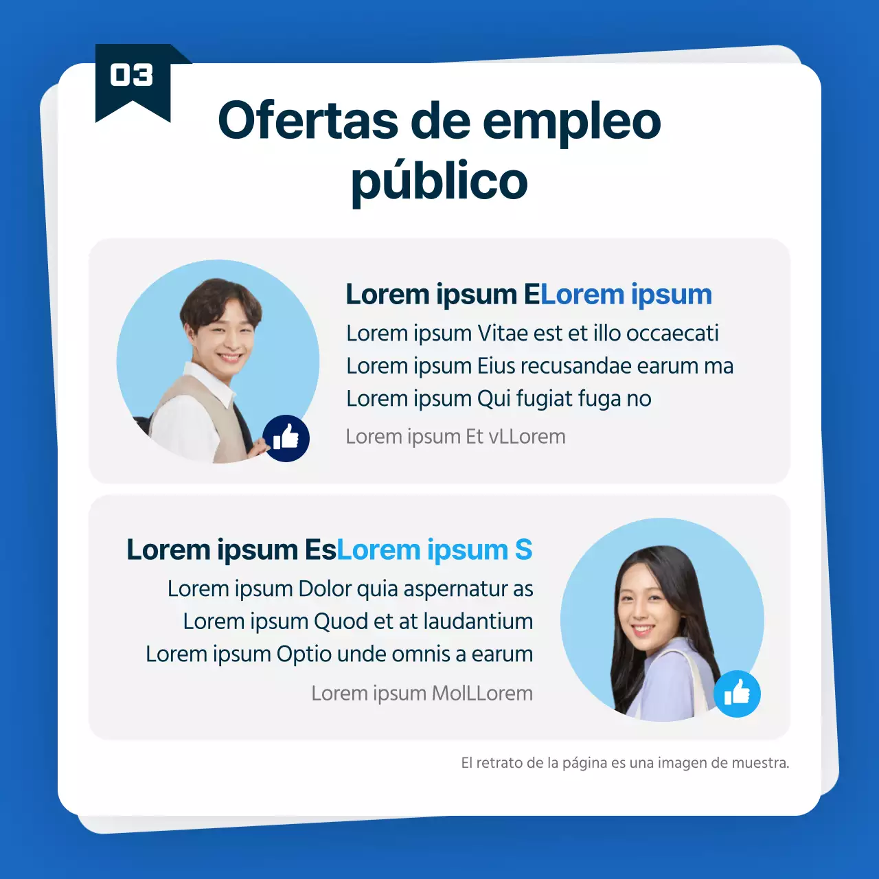 Contratación de empleos a tiempo parcial en oficinas gubernamentales azules y celestes