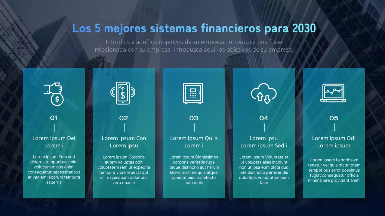 Agenda infográfica con el tema de la ciudad azul