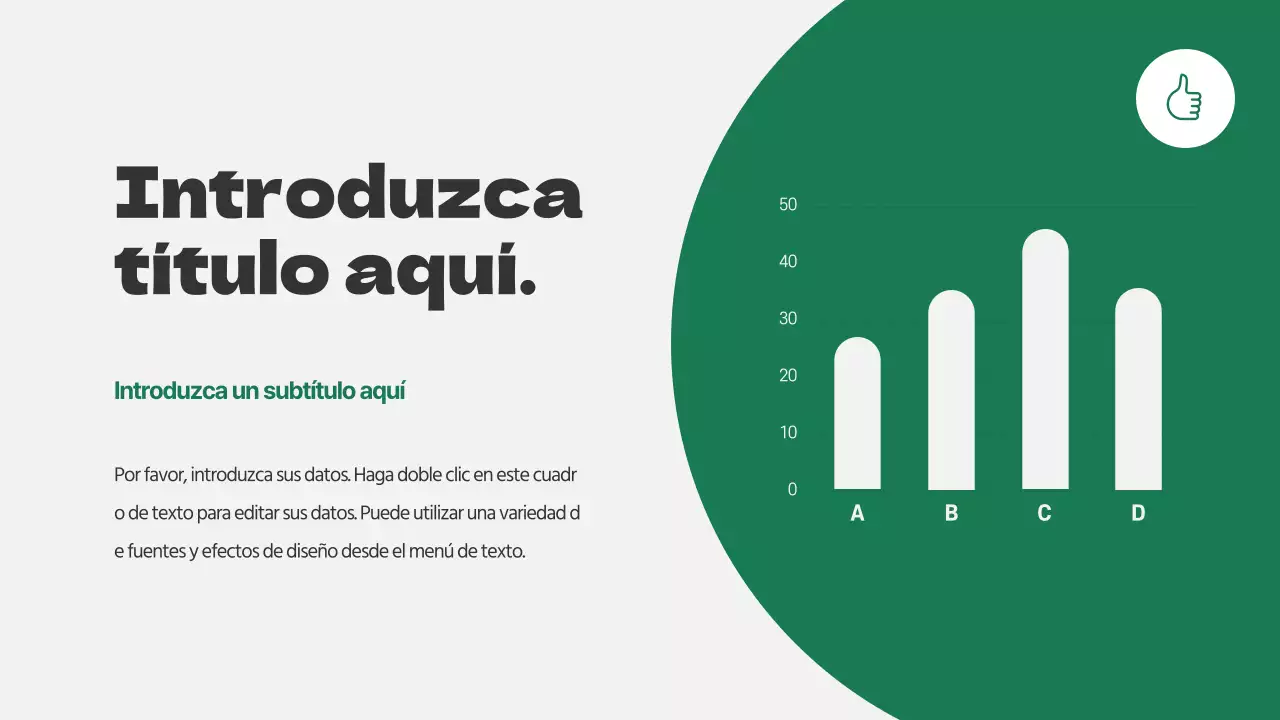 Diseño limpio de gráfico de barras en gris claro y verde