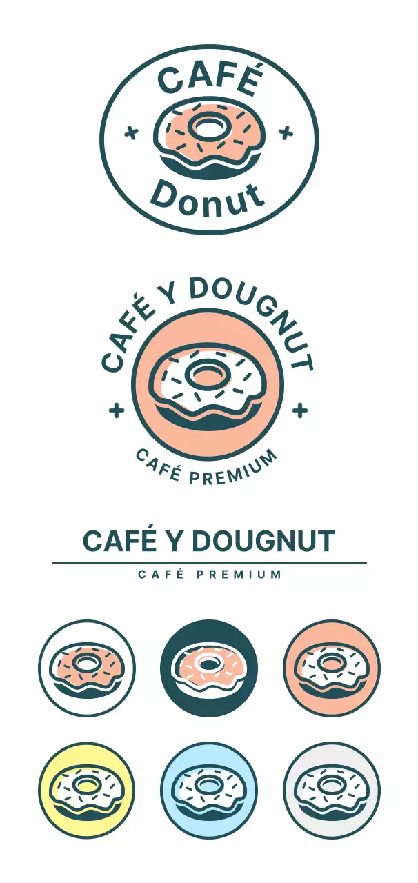 Un sencillo y colorido emblema de cafetería