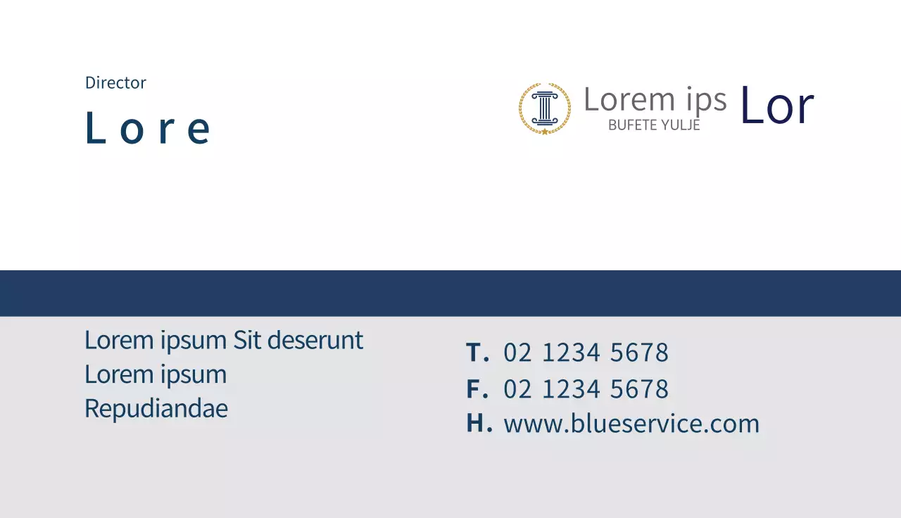 Logotipo azul bufete de abogados limpio