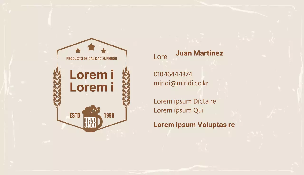 Beige marfil ilustración logotipo bar tarjeta de visita