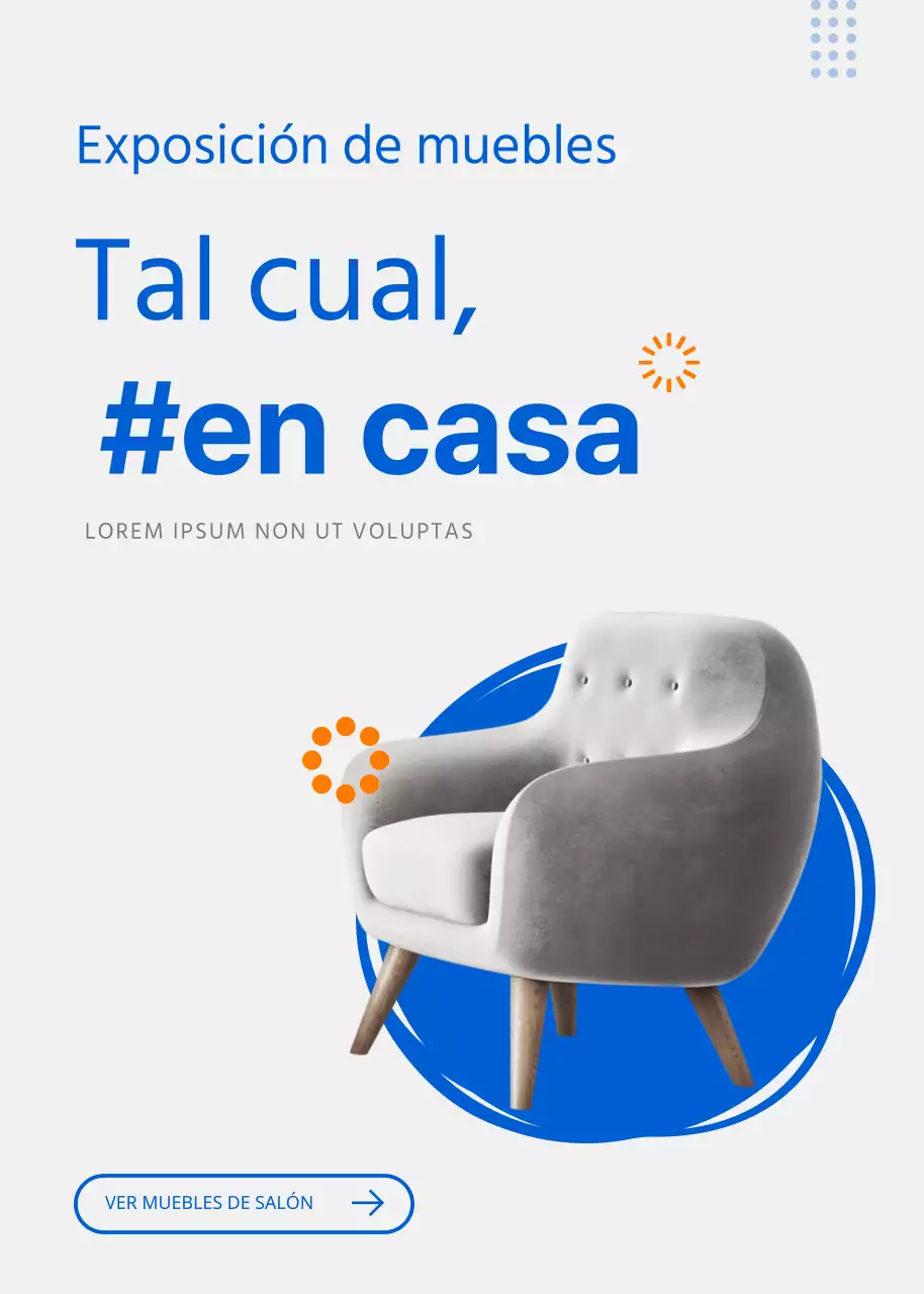 Ventana emergente azul para eventos en interiores sencillos