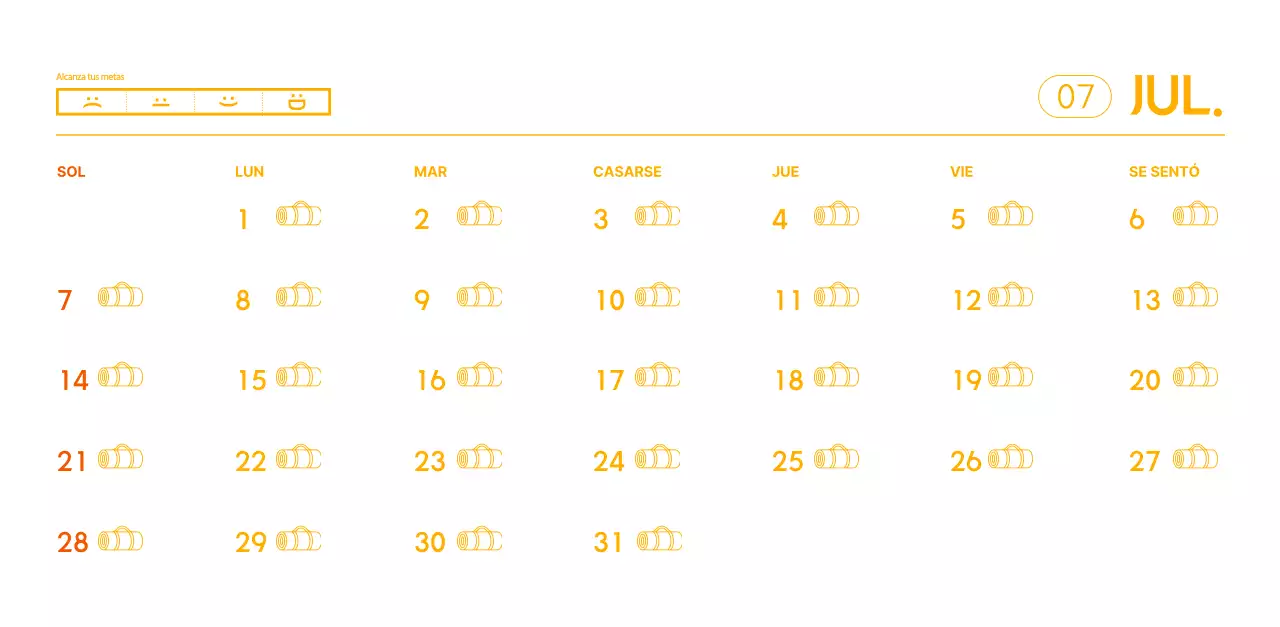 Calendarios naranjas para regalar cuando promocione su estudio de yoga