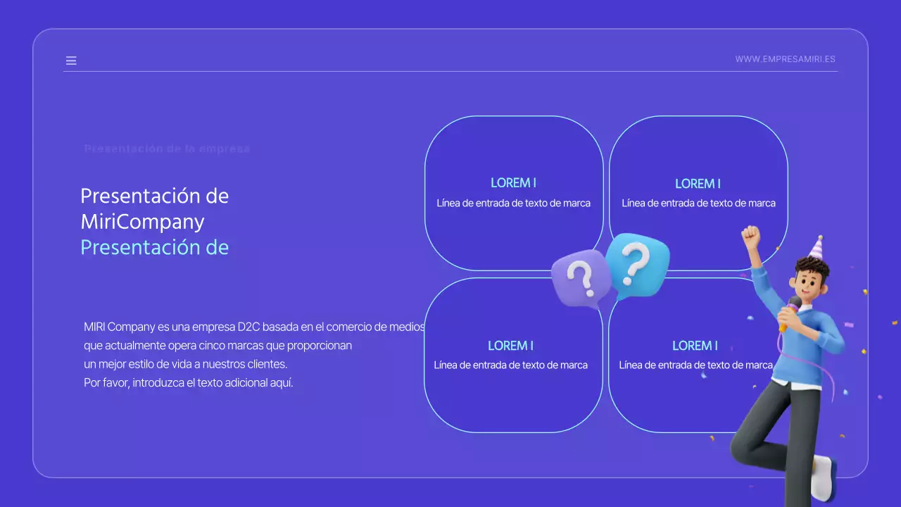 Anuncio de lanzamiento kitsch con simpáticas ilustraciones azules