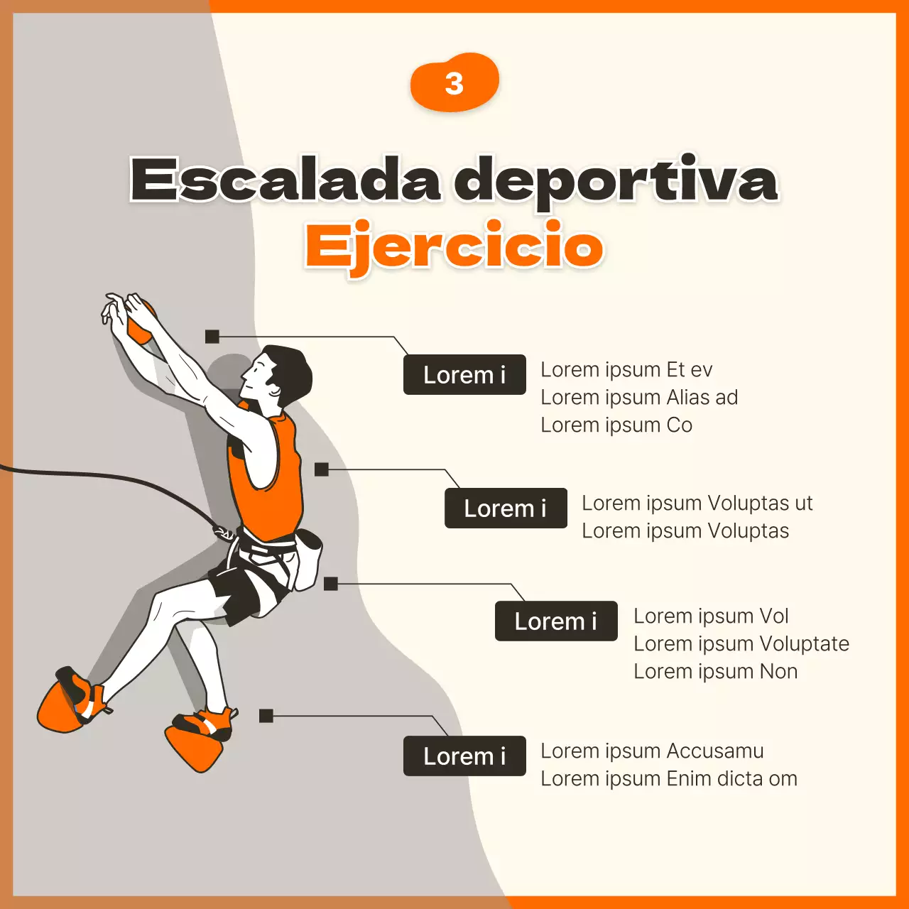 Información y contratación de Orange Illustrated Concept Sport Climbing