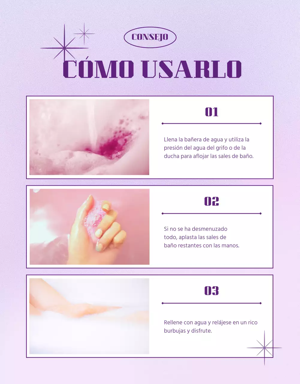 Vende bombas de baño geométricas, espaciales y moradas