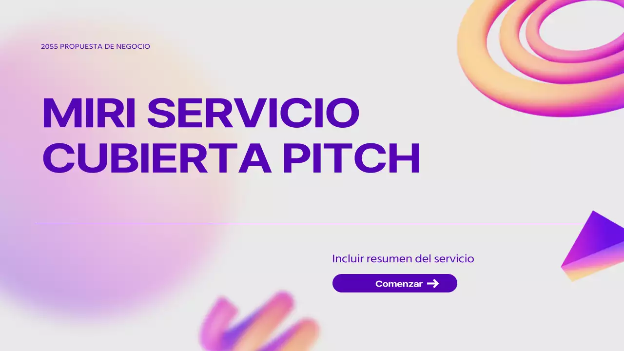 Pitch deck de imágenes en degradado de formas 3D de color púrpura