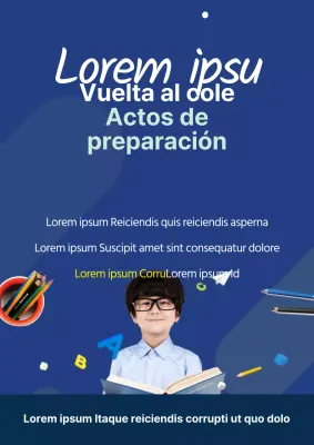 Bonito folleto azul para un acto en clase