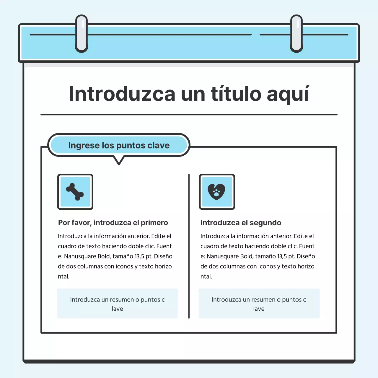 Light Blue Note Concept Tarjeta con bonitas ilustracionesNoticias