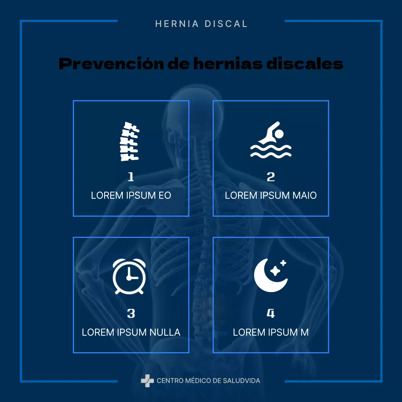 Sobre la hernia discal moderna azul y azul marino