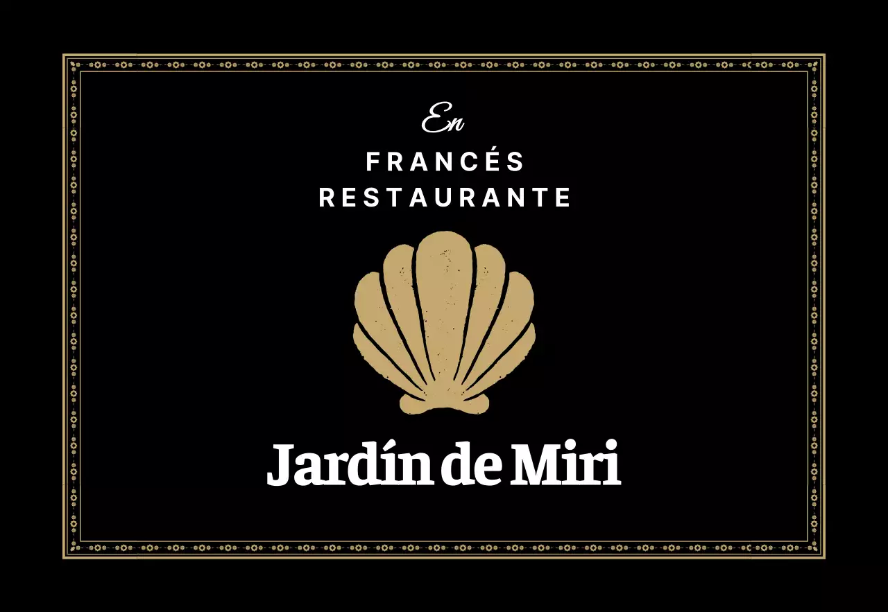 Restaurante francés con marco dorado ornamentado