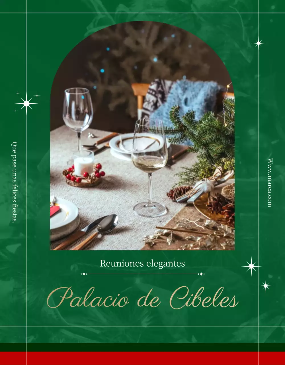 Presentamos el alquiler de espacios para reuniones navideñas en verde y rojo