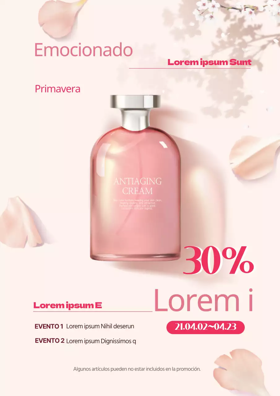 Evento de venta de cosméticos de primavera Neat Pink Photo Highlight