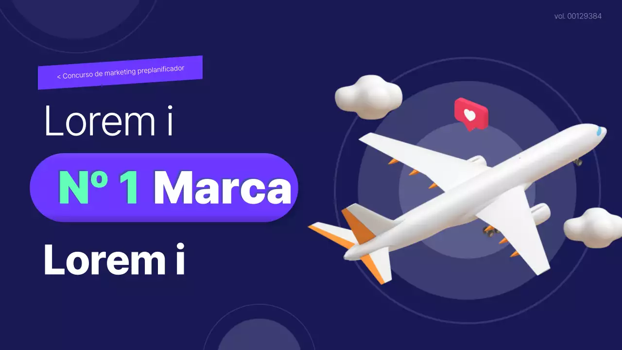 Plan de marketing publicitario ilustrado en 3D en azul (Presentación)