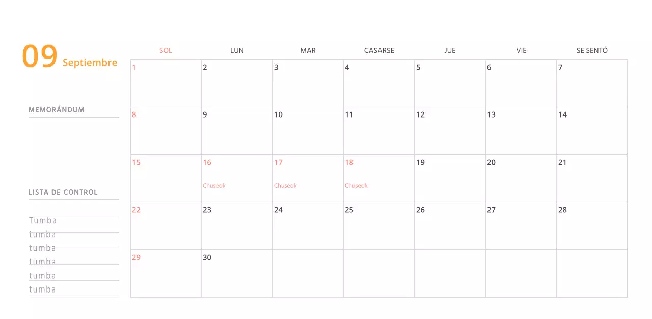 Bonito calendario de sobremesa ilustrado de temática familiar en color verde