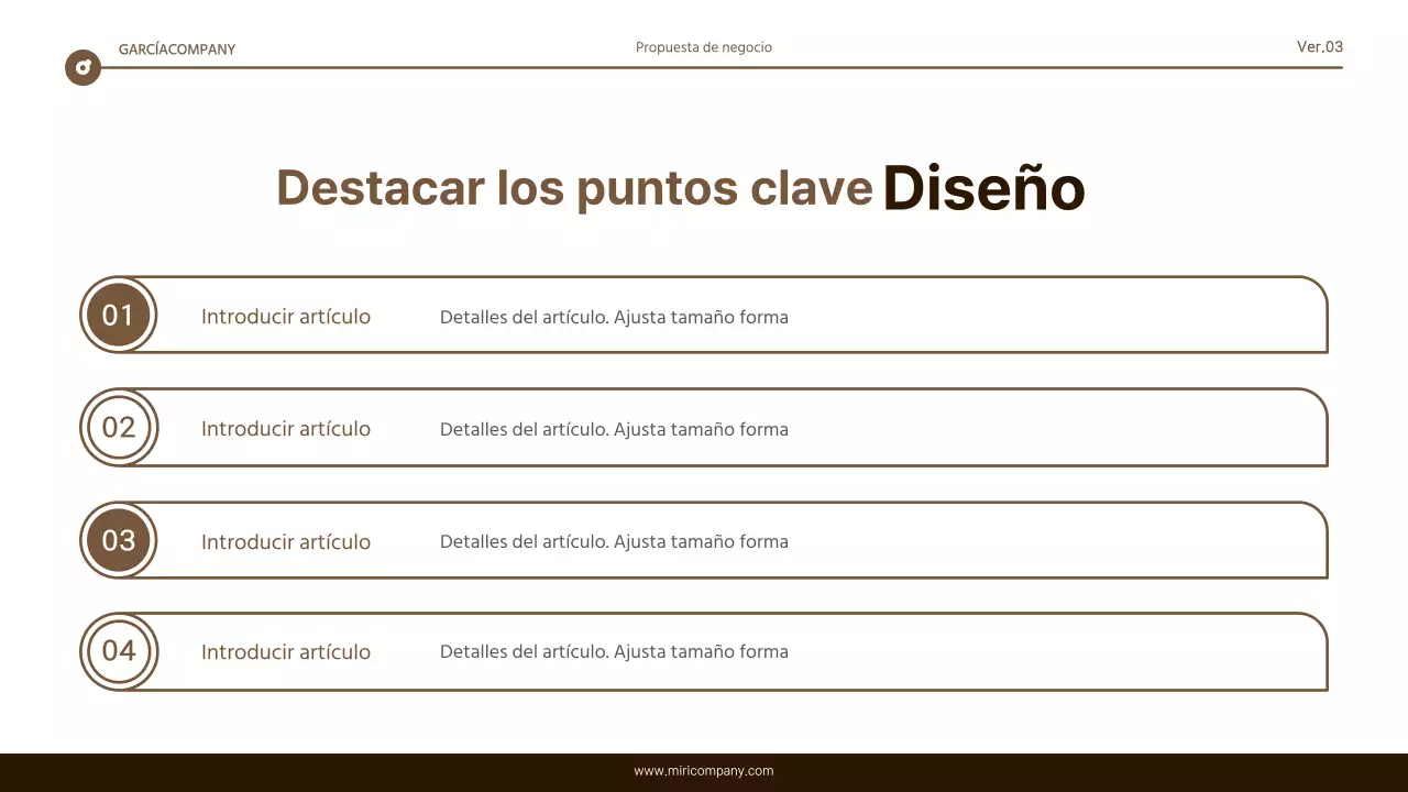 Informe de resaltado de texto sencillo en marrón y blanco