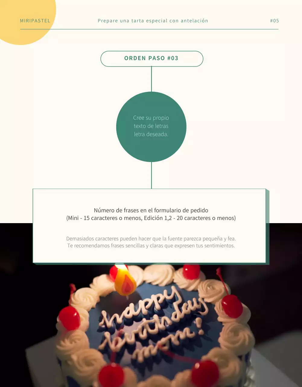 Tarta de preencargo en colores pastel Página de detalles personalizada hecha a mano Tarta de letras