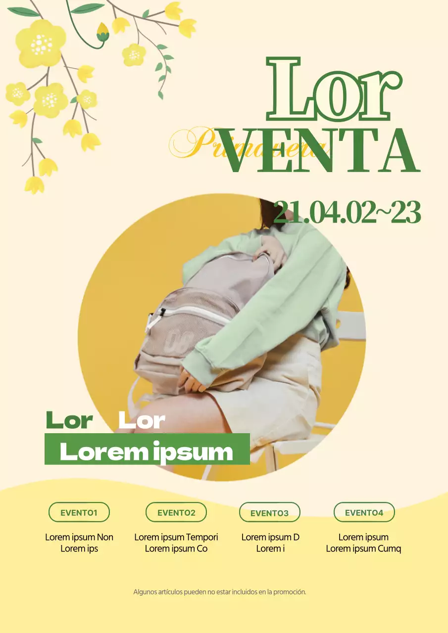 Yellow Green Photo Highlight Neat Spring Bags Promueva un evento de venta