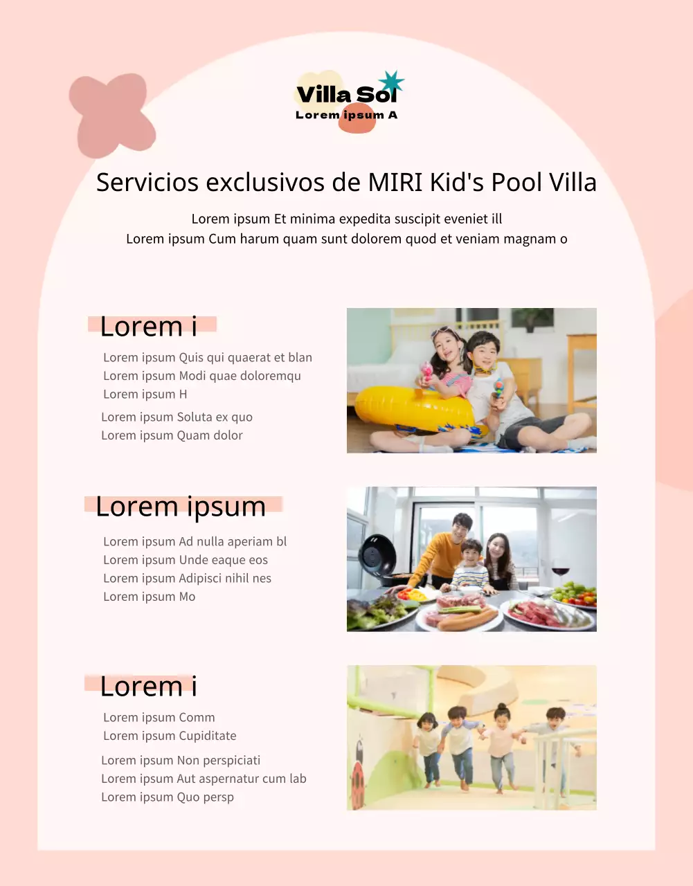 Presentación y reserva de bonitas pensiones infantiles en tonos pastel