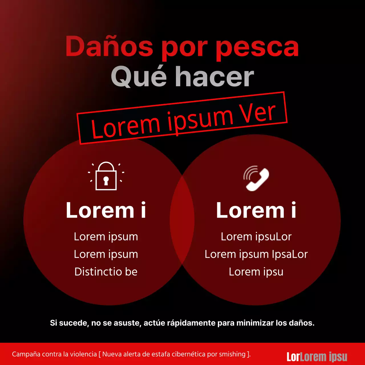 Alertas de smishing rojas y negras